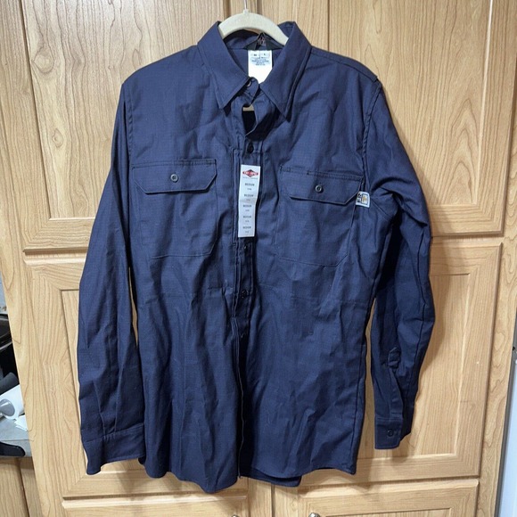 Tru-Spec 1440 Flame-Resistant Dress Shirt,Navy,M Long New Fr Cat 2 147495 - Picture 1 of 9